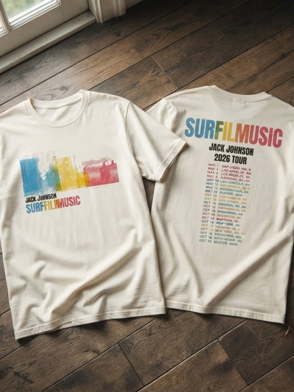Jack Johnson 2026 Surf Film Music Tour Vintage Cream T-Shirt